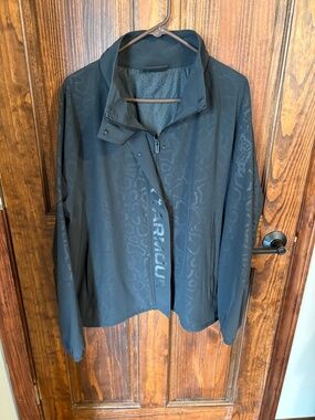 Under Armour RUSH zip jacket black snake skin print windbreaker size XXL used